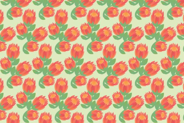 密集植物花卉拼接矢量图