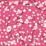 粉红色底白色桃花矢量图