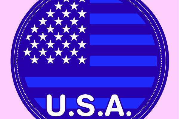 美国国旗徽章矢量图