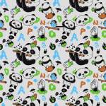 卡通熊猫英文字母拼接矢量图
