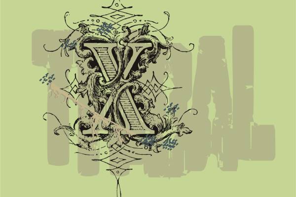 X字母印花裁片花型