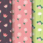 植物花卉荷花叶子无限循环矢量图