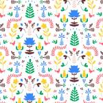 无线循环植物碎花拼接矢量图源文件