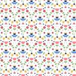 小碎花多彩植物花卉拼接矢量图