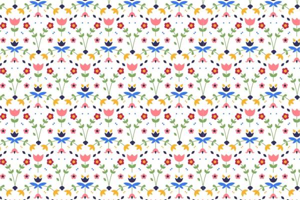 小碎花多彩植物花卉拼接矢量图