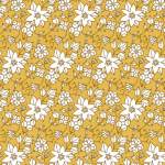 黄色底色白色花朵拼接无限循环矢量图