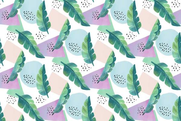 绿色树叶拼接矢量图