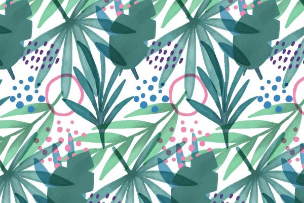 绿色植物拼接矢量图