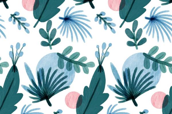 植物叶子矢量图印花花型