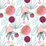 花朵叶子圆点印花矢量图