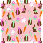 兔子胡萝卜拼接矢量图