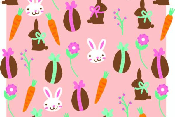 兔子胡萝卜拼接矢量图