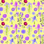 无限花卉循环拼接矢量图