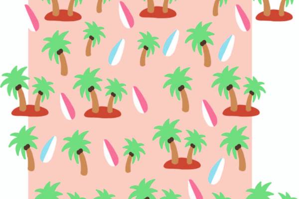 椰子树拼接矢量图