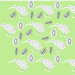 鸟类叶子拼接矢量图