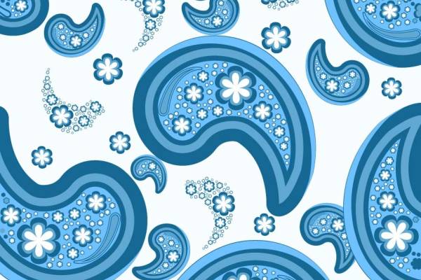 蓝色腰果拼接矢量图