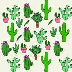 仙人掌拼接矢量图