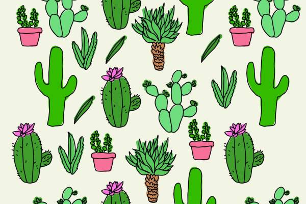 仙人掌拼接矢量图