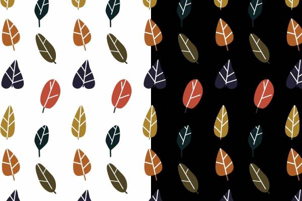 植物叶子拼接矢量图