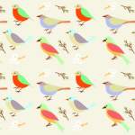 动物花型鸟类矢量图