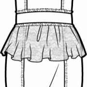 露肩连衣裙小短裙服装设计矢量图