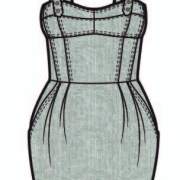 露肩连衣裙矢量图