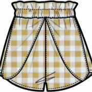 格子女装短裤矢量图