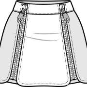 女士短裙拉链装饰设计矢量图