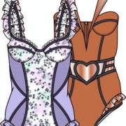 连体内衣情趣内衣设计矢量图