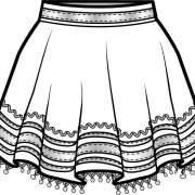 女士短裙蕾丝花边装饰设计矢量图