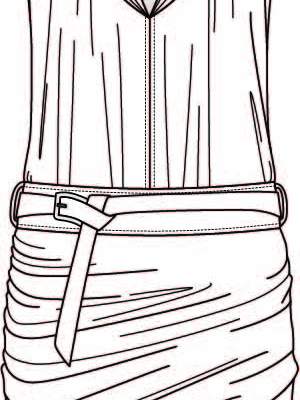 无袖女装连衣裙设计矢量图