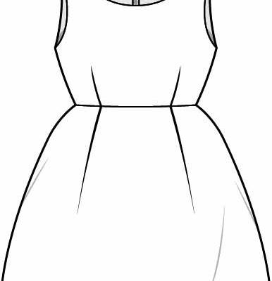 无袖女装连衣裙矢量图