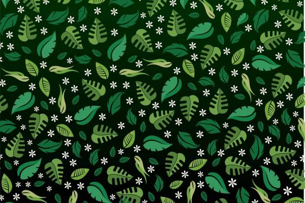 绿色植物叶子拼接矢量图