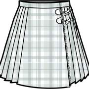 女士短裙压褶设计矢量图