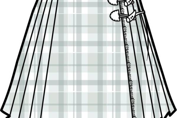 女士短裙压褶设计矢量图