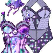 女士连体内衣服装设计手稿情趣内衣