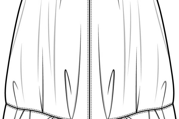 女装短裙中长款系带设计矢量图