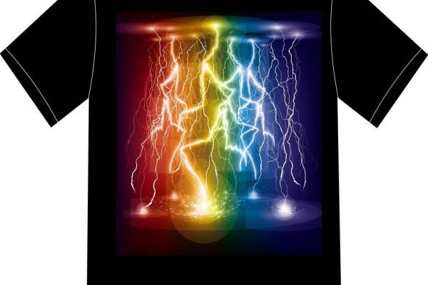 闪电T恤印花图图片