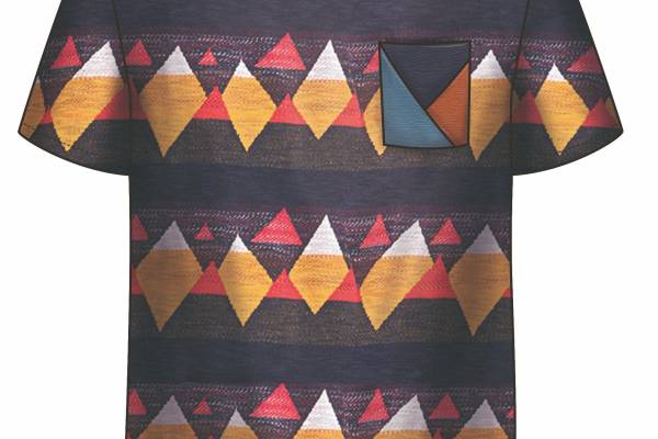 男装T恤矢量图拉链装饰设计