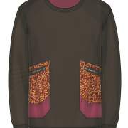 男装长袖卫衣矢量图大口袋设计