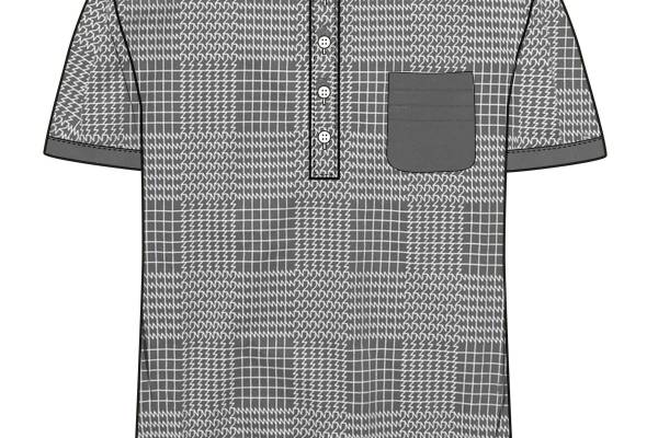 男装短袖POLO衫设计矢量图