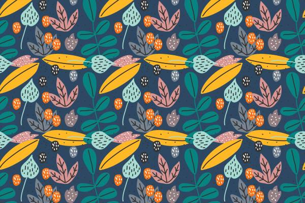 卡通叶子拼接矢量图