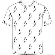 男装T恤衫服装设计手稿矢量图