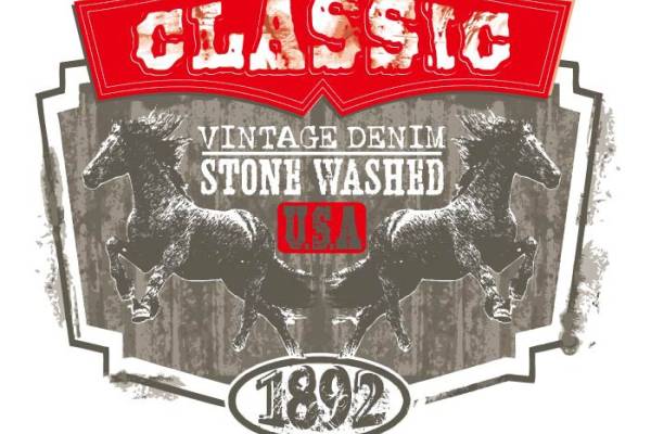 动物马英文字母印花矢量图 休闲印花 商务 休闲 T恤印花 免费素材