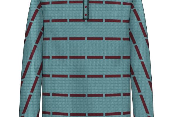 男装长T设计矢量图