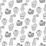 儿童卡通盆栽仙人掌矢量图