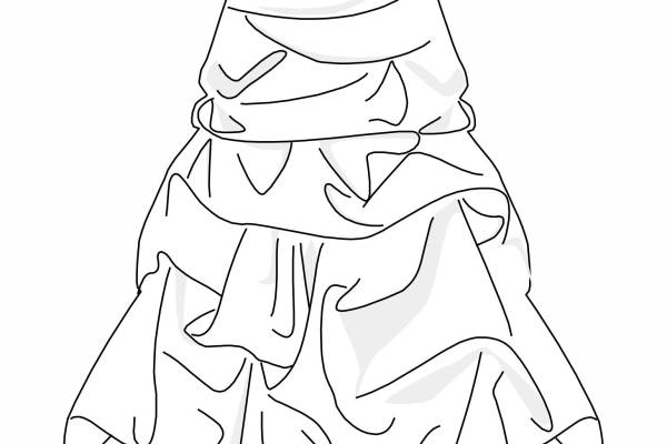 婚纱褶皱元素设计婚纱矢量图