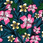 粉色杜鹃花拼接矢量图