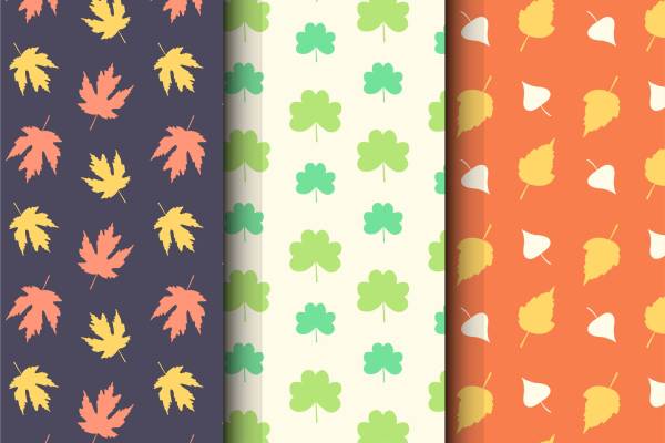 四方循环植物叶子矢量图