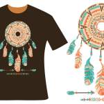 彩色羽毛T恤印花图案图片